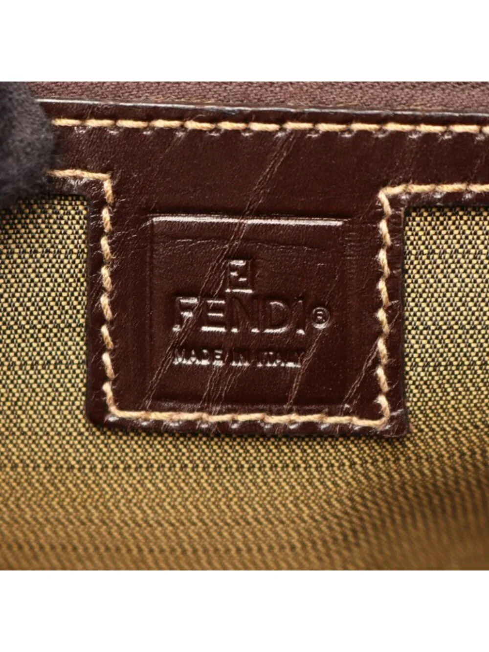 Fendi Tote Zucca Black Brown Canvas Leather